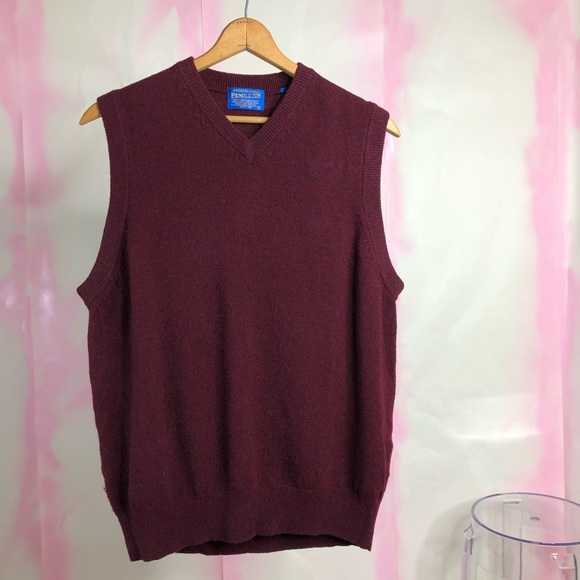 SALE Pendleton Sweater Vest Virgin Wool V Pullover - Picture 2 of 6
